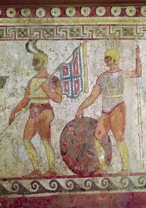 Soldats à pied, peinture de tombe de Paestum