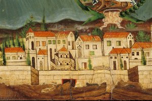 Pelmète représentant la Renaissance de la Grèce (détail de Constantinople)