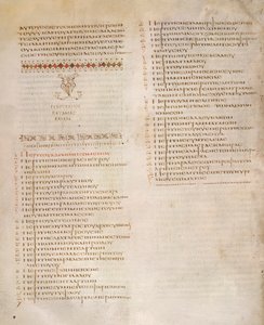 Table des Kephalaia, Évangile de Saint Marc, de 