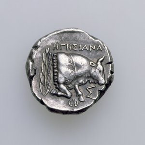 Tétradrachme de Samos, Ionie, représentant un taureau, vers 390 av. J.-C. (revers) (argent)