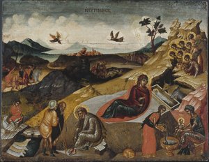 La Nativité du Christ, vers 1490 - Greek icon.
