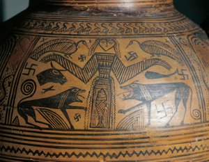 Civilisation grecque, amphore béotienne, de Thèbes (détail) - Greek School