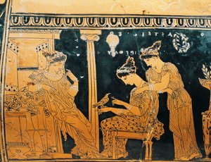 Potterie à figures rouges, Epinetron par le peintre d