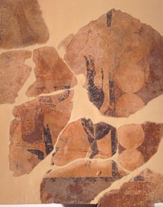 Retour du chasseur, fresque du Temple C à Thermos, Grèce, civilisation grecque, vers 630 av. J.-C. - Greek School