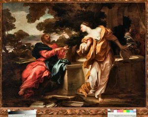Christ et la Samaritaine au puits de Jacob. Peinture de Gregorio de Ferrari (1647-1726), Gênes, Musei di Strada Nuova (inv n PR 375)