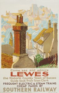 Lewes, affiche publicitaire pour Southern Railway