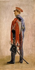 Portrait de P.M. Kunitsky, hussard du régiment des hussards William, prince de Nassau