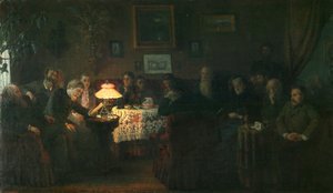 La lecture de la nouvelle La Sonate à Kreutzer à la maison de Léon Tolstoï, 1889