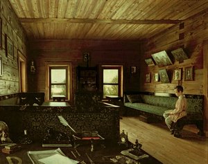 Le bureau dans la maison de Nikolaï Milioukov à Ostrovky, 1844