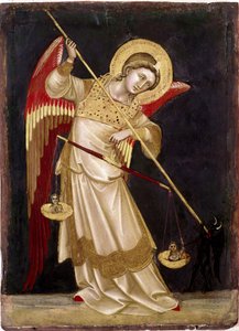 Ange pesant une âme sur une balance - Guariento di Arpo