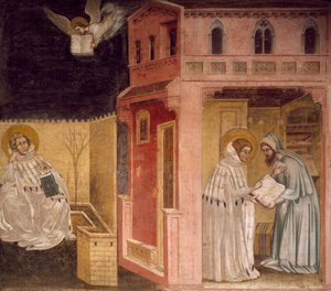 Vision de Saint Augustin, scène des Histoires de Saint Philippe et Saint Augustin, fresque