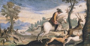 Chasse au cerf et au sanglier - Guercino