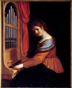 Sainte Cécile. Peinture par Barbieri Giovanni Francesco dit Le Guerchin (1591-1666) - Guercino