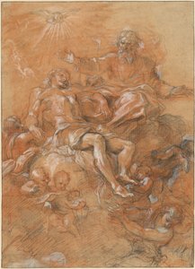 Dieu le Père et le Saint-Esprit recevant le corps du Christ - Guglielmo Cortese