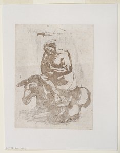 Acidia vestita di nero - Paresse assise sur un âne, c.1793