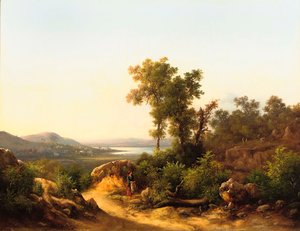 Trasimène : Vue du Lac Trasimène, Italie, 1874