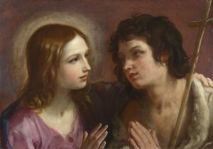 Le Christ embrassant Saint Jean-Baptiste - Guido Reni