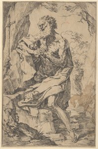Saint Jérôme agenouillé sur un rocher devant une croix et un livre ouvert, vers 1600-1640
