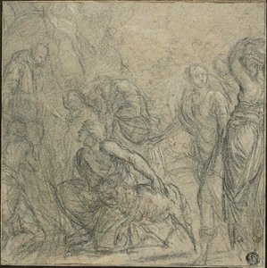 Étude pour Saint Benoît recevant des cadeaux des paysans - Guido Reni