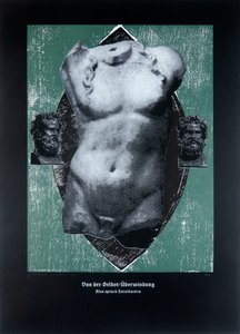Sur le dépassement de soi, Ainsi parlait Zarathoustra, 2024 (gravure sur bois et sérigraphie)