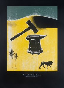 Sur les fameux sages, Ainsi parlait Zarathoustra, 2024 (gravure sur bois et sérigraphie)