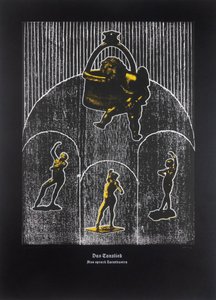 Le chant dansant, Ainsi parlait Zarathoustra, 2024 (gravure sur bois et sérigraphie)