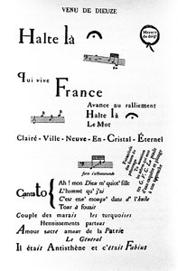 Calligramme par Guillaume Apollinaire: Venez de Dieuze - Guillaume Apollinaire