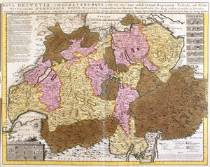 Carte de la fédération suisse (gravure)