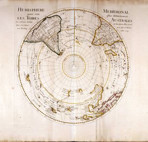Vue du pôle Sud (Antarctique). Atlas de Guillaume Delisle, géographe - Guillaume Delisle