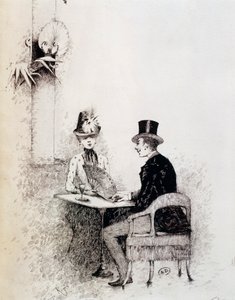 Couple dans un café parisien - Guillaume Georges Roger