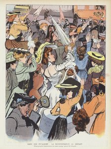 Femmes disant adieu au Roi Édouard VII alors qu