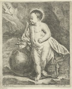Enfant Jésus avec un globe et un serpent