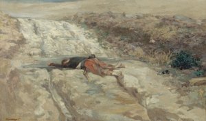 Scène de la guerre de 1870 : soldat mort sur un champ de bataille, vers 1870 - Guillaume Regamey