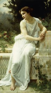 Jeune fille de Pompéi dans un jardin
