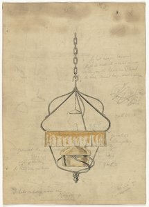 Projet pour une lampe suspendue - Gust van de Wall Perné (signed by artist)