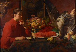 Dame avec un homard