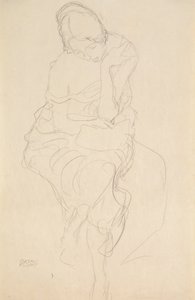 Assise sur un tabouret de face - Gustav Klimt