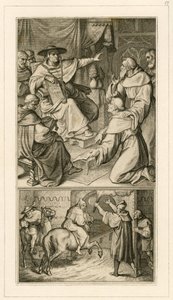 Martin Luther en discussion avec le cardinal Cajetan, Luther doit révoquer ses écrits, à côté de lui son ami Staupitz - Gustav Ferdinand Leopold Konig
