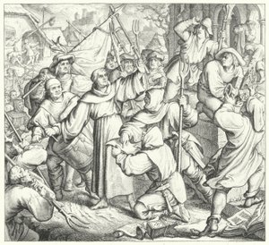 Martin Luther prêche contre les rebelles et la guerre des paysans - Gustav Ferdinand Leopold Konig