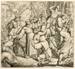 Martin Luther prêche à Seeburg contre la Guerre des Paysans - Gustav Ferdinand Leopold Konig
