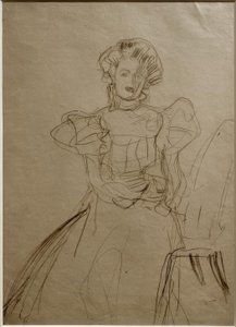 Portrait de Sonja Knips – Assise sur une chaise de face - Gustav Klimt