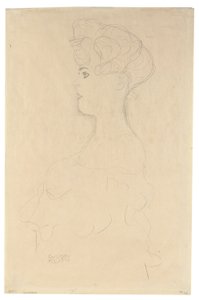 Portrait en profil de buste de gauche, c.1904-05 - Gustav Klimt