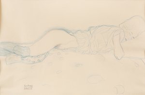 Femme semi-nue, vers 1908 - Gustav Klimt