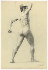 Nu masculin de dos, c.1880 - Gustav Klimt