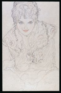 Portrait avec la main droite sur le menton, c.1917-18 - Gustav Klimt