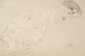 Nu allongé sur le ventre et tourné vers la droite, 1910 - Gustav Klimt