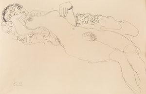 Nu féminin allongé, vers la gauche, 1917