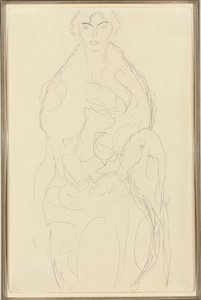 Femme assise de face, vers 1917-18 - Gustav Klimt