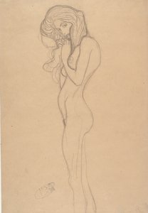Étude de nu féminin debout pour la Frise Beethoven, 1901 - Gustav Klimt