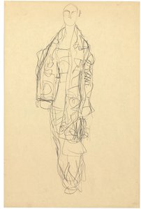Dame debout avec cape, vers 1914-16 - Gustav Klimt